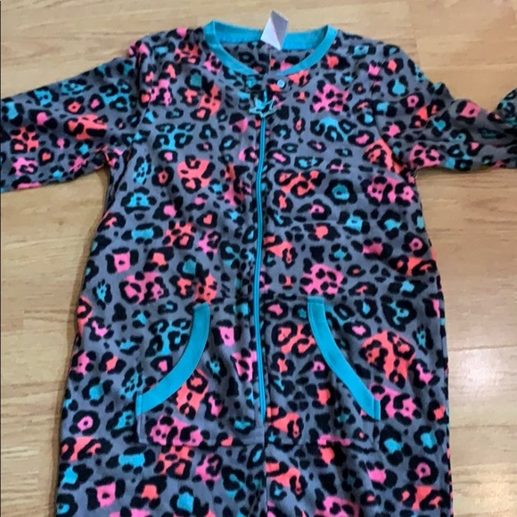 Secret Treasures Fleece Onesie Leopard Pajama XS - Picture 1 of 4
